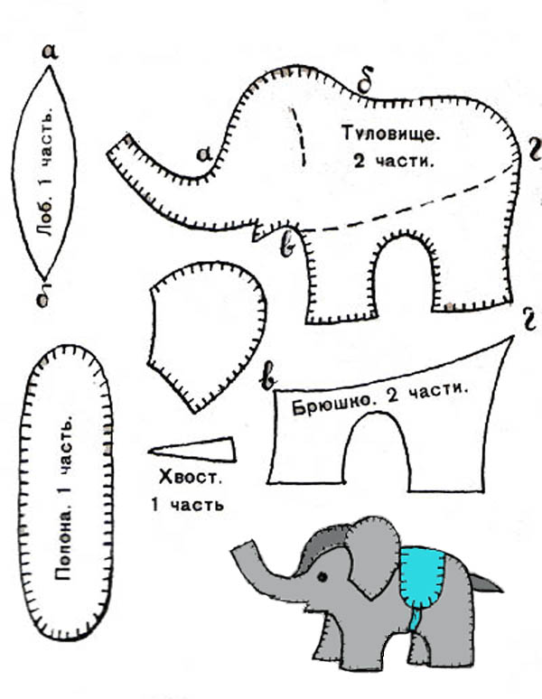 Игрушка слон своими руками выкройки